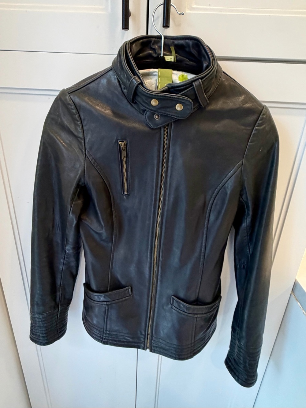 Soia & Kyo Genuine Leather Moto Jacket Black Size xs